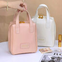Shell Shape PU Leather Cosmetic Bag Waterproof Letter