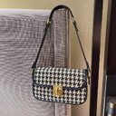 Women's Houndstooth One Shoulder Underarm Baguette Bag
