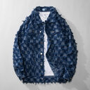 Fall Winter Cowboy Jacket Men Loose Burrs Denim