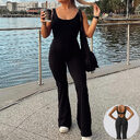 Slim Fit Hip Raise Jumpsuit Sexy Backless Exercise