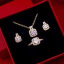 Fashion Jewelry Set Zircon Gem Pendant Chain Choker