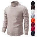 Men's Turtleneck Pullover Sweater Fashion Solid Color Fleece