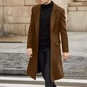Men's Long Trench Coat Woolen
