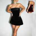 Ins Slim Tube-top Dress Fashion Zipper A-line Short