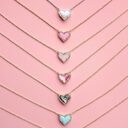 Heart-shaped Necklace Adjustable Peach Heart Natural Stone Clavicle