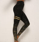Gold Dot Striped Print Leggings Fitness Butt Lifting