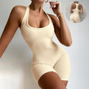Sleeveless Backless Jumpsuit Colid Color Fitness Sports Yoga