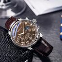 Quartz Sport Watch Casual Leather Belt Men's