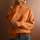 Loose High Collar Warm Sweater Solid Color Knitted