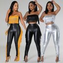 Sexy Bandeau Tassels Slim-fit Trousers Two-piece Set Nightclub