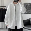 Embossed Shirt Men Loose Lapels Coat
