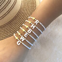 26 Letters White Shell Beaded Bracelet Women Metal