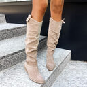 Autumn And Winter Low Heel Side Zipper Suede