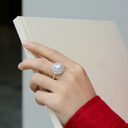S925 Silver Moissanite Ring Flowers Female New Trendy