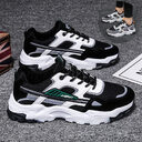 Black White Lace-up Sneakers Men Outdoor Breathable Csual