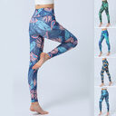 Fashion Leaves Printed Yoga Pants Women's High Waist