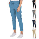 Casual Cargo Pants With Pockets Solid Color Drawstring