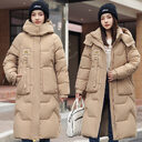 Detachable Hat Women's Mid-length Thickened Coat