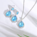 Bright Big Zircon Water Drops Necklace Eardrops Suit