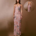 Floral Print Halter Spaghetti Straps Dress Sexy Slim