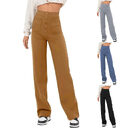 High Waist Trousers With Pockets Casual Loose Wide