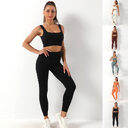 2pcs Thread Yoga Suit Seamless Bra And Butt