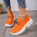 Fashion Chain Design Mesh Shoes For Women Breathable
