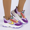 Mixed-color Lace -up Sneakers For Women Fashion Casual