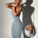 Sexy Slim Backless Dress Summer Camisole Gown Lace-up