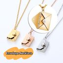 Peach Heart Envelope Necklace Couple Female Secret Hidden