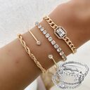 Fashion Jewelry 4 Pcs Crystal Bracelet Set Bohemian