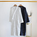 Summer Jacquard Gauze Cotton Kimono Thin Home Bathrobe
