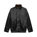 Leather Clothing With Stand Collar Coat For Men