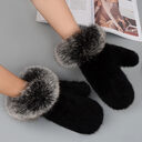 Colorful Mink Fur Gloves Hand-woven Mittens Thickened Warm