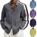 Long Sleeve Lapel Shirt Men's Loose Button Cardigan