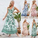 Fashion Floral Print V-neck Dress Summer Sexy Slim