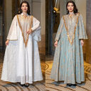 Festival Evening Dress Arabic Dubai Mesh Embroidered Sequins