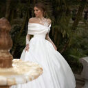 Raglan Sleeve Long White Tutu Skirt Satin Wedding