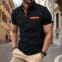 Button Jacquard Plaid Men's Sports Polo Shirt Men