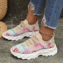 Women's Sports Shoes Flowers Print Walking Sneakers Casual