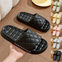 Men's Home Slippers With Plaid Design Soft-soled Silent