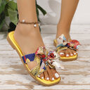 Ribbon Bow Sandals Summer New Square Toe Low