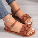 Retro Flowers Sandals Summer Casual Versatile Round Toe