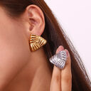 18K Gold Triangular Stud Earrings Ins Fashion Niche