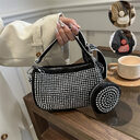 Rhinestone Shoulder Bag With Small Purse Fashion Party