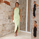 Ins Halter Split Long Dress Summer Slim Fit