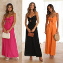 Tied Spaghetti-strap Trendy Jumpsuit