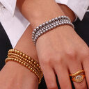 Niche Vintage Stainless Steel Plated 18K Elastic Bead