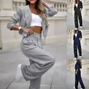 Women's Spring Fashion Striped Suits Casual Lapel Long