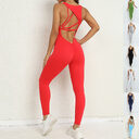 Yoga Jumpsuit V-shaped Back Design Sleeveless Fitness Running